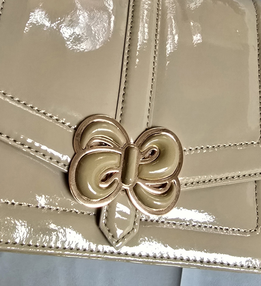 Radley London D'Arblay Taupe Patent Leather Purse Clutch NO STRAP New - Picture 4 of 14